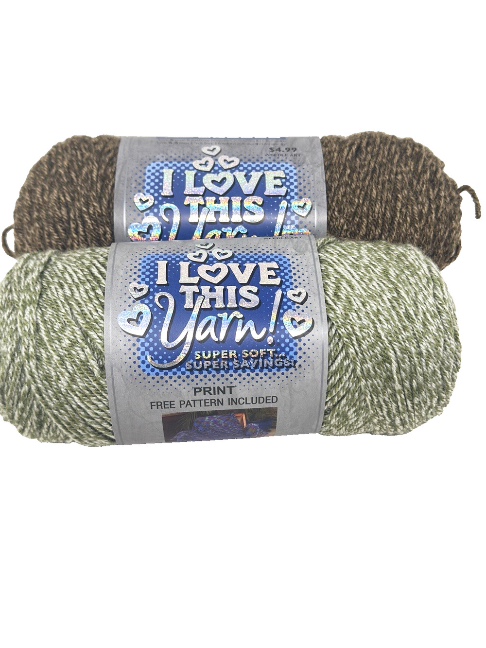 I Love This Yarn Prints Lot of 2 Colors Sage Advice and Desert Dust
